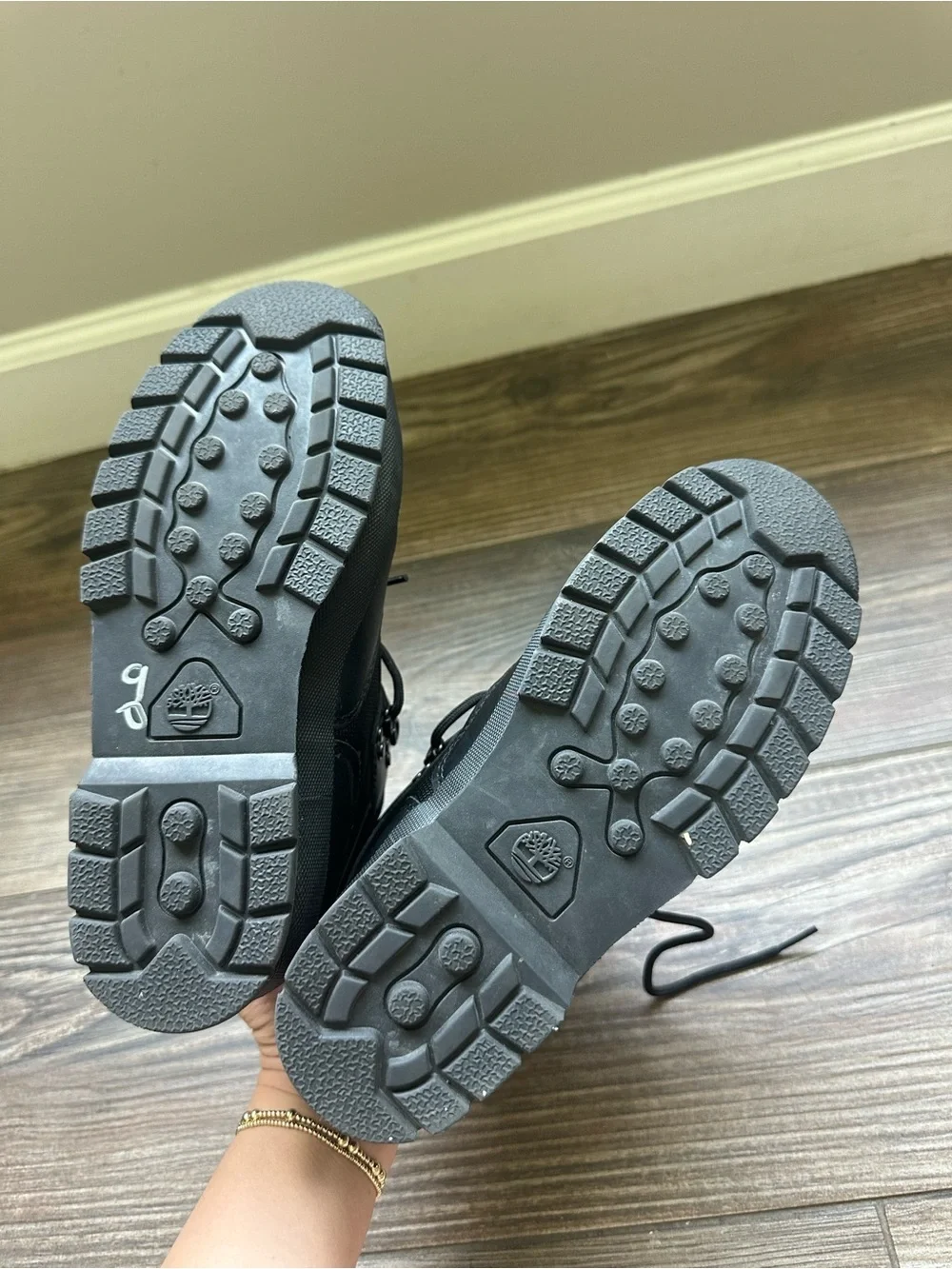 Timberland Kids Black Lace-Up Leather Boots